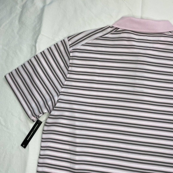 Nike Mens Dri-Fit Victory Striped Golf Polo Shirt Pink L - Picture 10 of 13